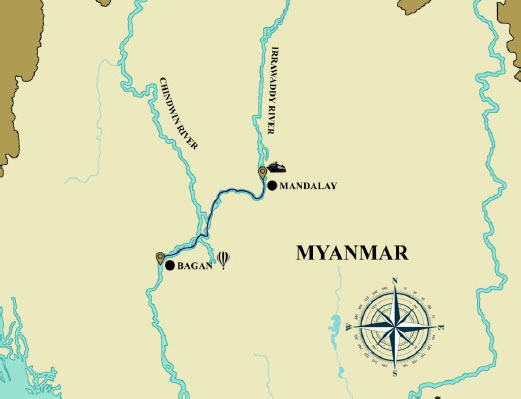 myanmar days 2 nights 202021 ds map